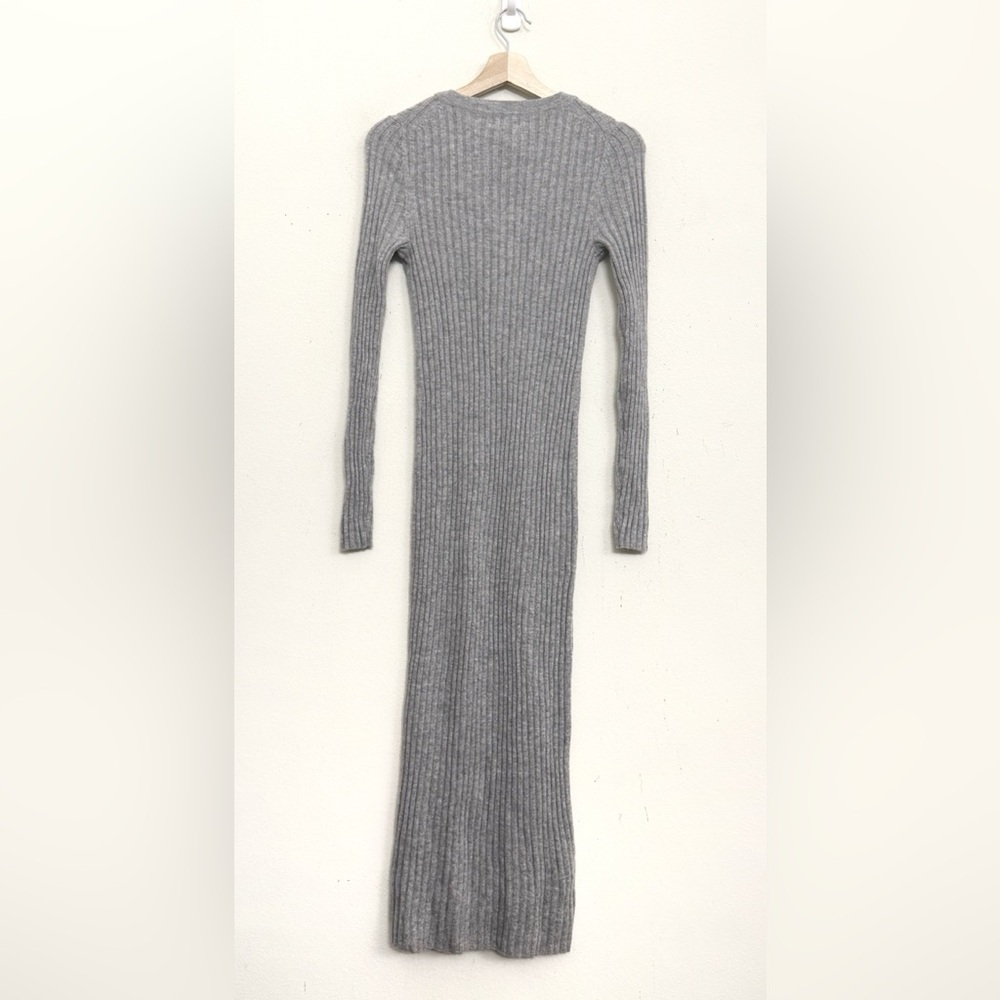 NWT STAUD Shoko Cashmere Rib Knit Sweater Dress in Heather Grey Sz S - Picture 9 of 16